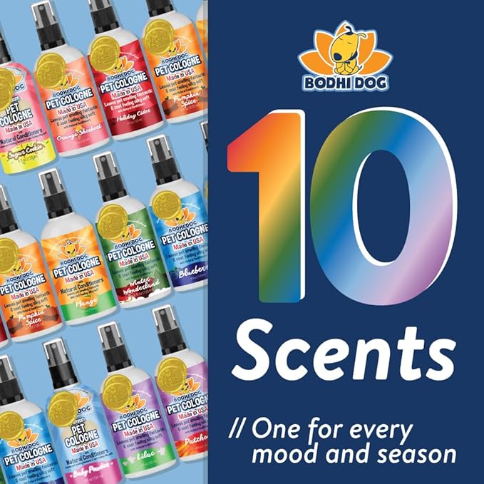 Bodhi Dog Natural Dog Cologne (Blueberry) - Premium Scented Deodorizing Pet Perfume with Conditioner for Dogs & Cats - Keeps Pets Fresh & Clean - Gentle and Safe Formula, Made in USA (4 Fl Oz)