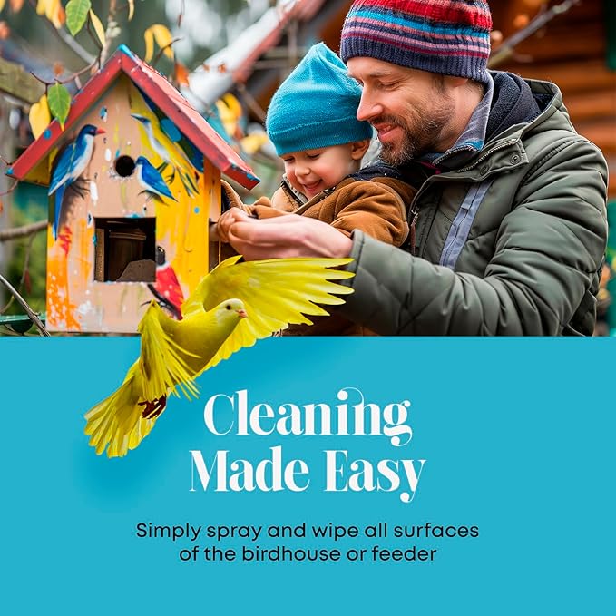 Good Salt Pet Bird Feeder & Birdhouse Cleaner, Natural Bird-Friendly Spray Formula, Made in the USA, 32 Ounce Bottle, 2-Pack