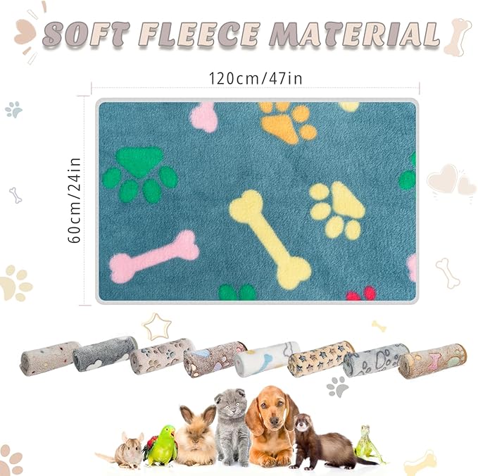 3 Pack Guinea Pig Cage Liner, Washable Guinea Pig Fleece Blankets Beding Accessories, Flannel Throw Warm Sleep Mat, Pet Pee Pads for Small Animal Hamster Rabbit Puppy Cat (Dark Color, 47x24 Inch)