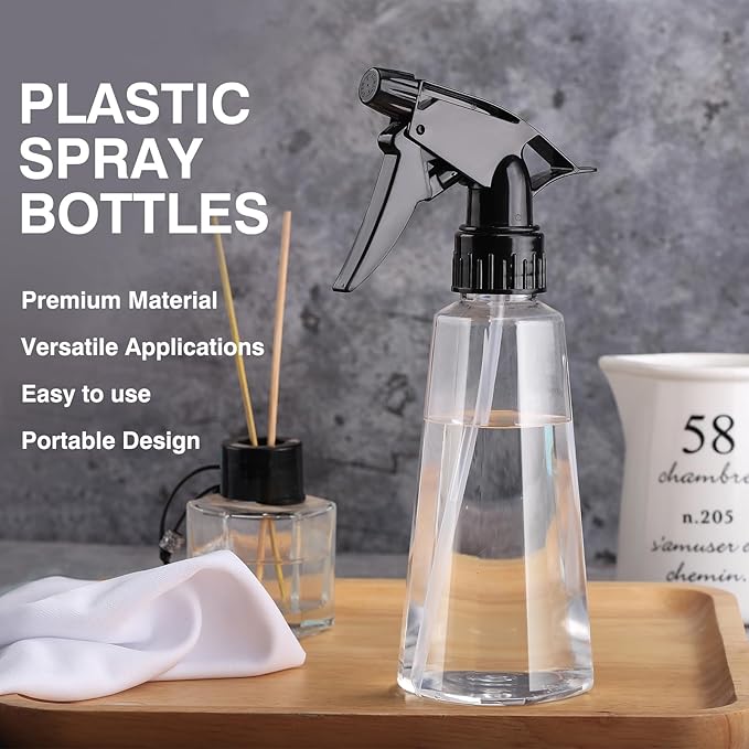 Plastic Spray Bottles, 2 Pack Water Fine Mist Spray Bottles for Plants, Cleaning, Cooking, Pet Leak Proof Cleaning Spray Bottle