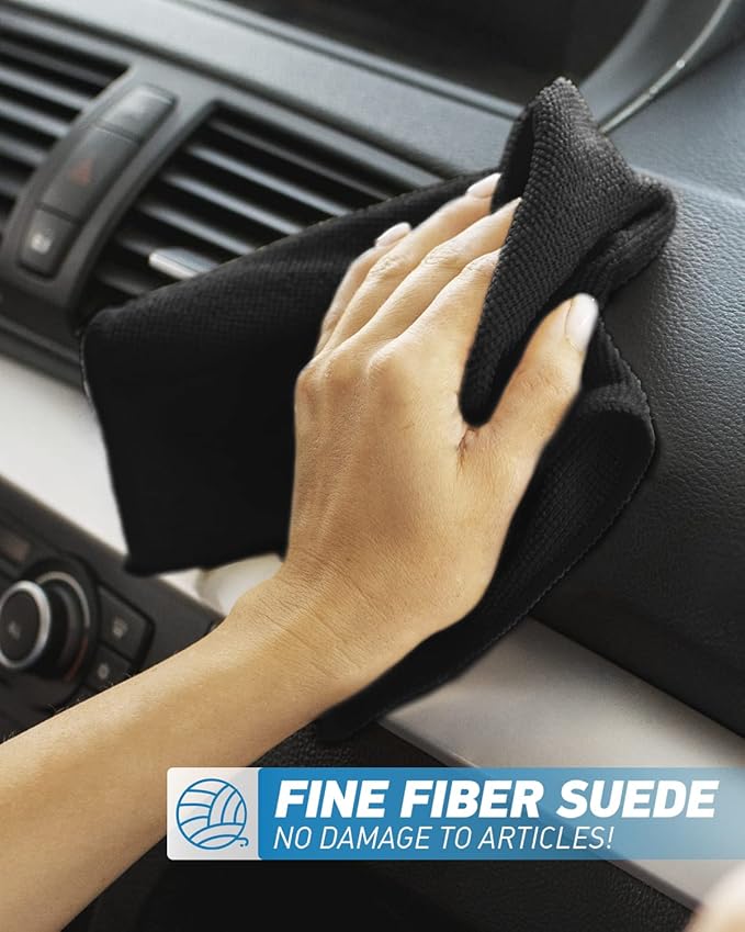 Microfiber Cleaning Cloth-24Pcs (13x13 inch) Ultra Soft Highly Absorbent Rags for Housekeeping-Machine Wash (Black)