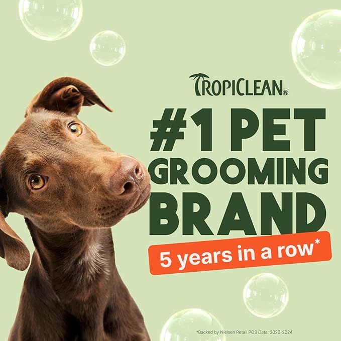 TropiClean 2-in-1 Dog Shampoo and Conditioner, Professional Dog Shampoo, Moisturizing Detangler, Puppy Safe, Made in USA, Papaya Scent, 2.5 Gallon