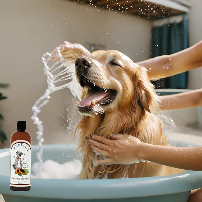 Jax N Daisy Pawpaya Dog Shampoo - Essential Oil Dog Shampoo for Clean, Fresh Fur - Gentle, Cruelty-Free & Vegan Pet Shampoo - Made in USA (16 oz)