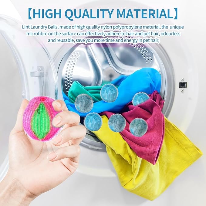 Upgrade 12 PCS Pet Hair Remover for Laundry, Reusable Dog & Cat Hair Remover for Laundry, Washing Machine Pet Hair Catcher for Clothes, Bedding, Gentle on Fabrics (Powder Green)