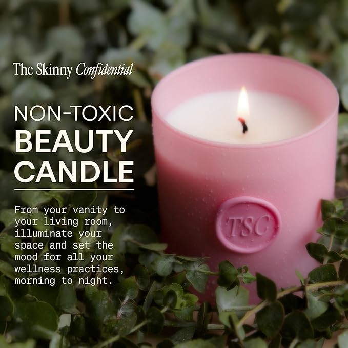 The Skinny Confidential Candle with Organic Eucalyptus Essential Oil - All-Natural Soy Wax Jar Candle - Non-Toxic Aromatherapy Candles for Home with Natural Cotton Wick - Paraben-Free & Non-GMO