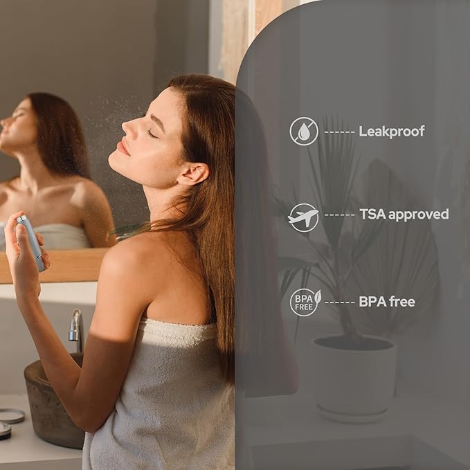 Travel Perfume Bottle Refillable - Cologne Spray Atomizer Mini - Small Travel Size Sprayer Empty for Refill Sample Container - Portable Fragrance Decant Dispenser for Men Women 3PCS 8ml Black