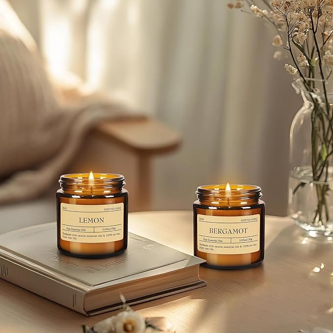 24-Pack Scented Candle Gift Box - 12 scents to Choose from (Rose/Lavender/Lemon/Vanilla),