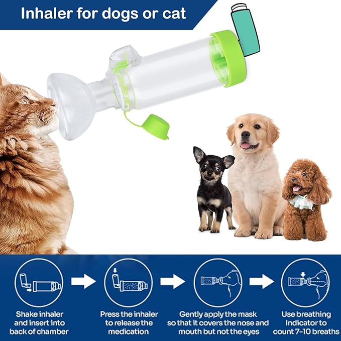 Inhaler Aerosol Chamber for Cats Inhaler Spacer for Giving Medicine to Cat with Breathing & Delivering Medication Fits (for Cat)
