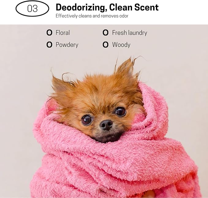 Hypoallergenic Dog Shampoo and Conditioner in 1, Cat Shampoo, Moisturizing, Tear-Free for Sensitive Skin, Puppies, with Pet-Friendly Fragrance, Includes Silicone Bath Brush (Shampoo & Moisturizer)