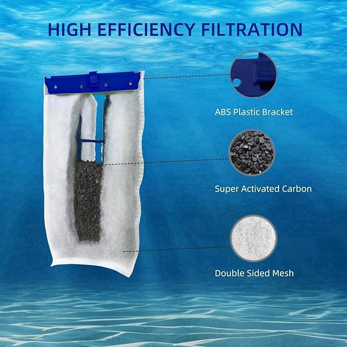 10 Pack Large Replacement Filter Cartridges for Tetra Whisper Bio-Bag Filters, Compatible with 20i,40i/IQ20,30,45,60/PF20,30,40,60 Filters and ReptoFilter Aquariums