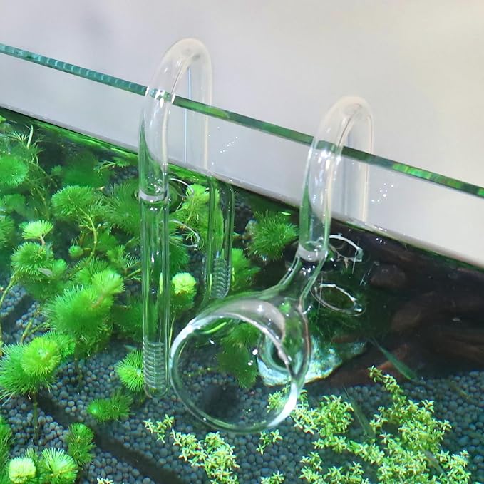 13mm Aquarium Glass Lily Pipe with Inflow, Outflow and Brush & 6 Suction Cups for 1/2" ID (12/16mm) Tubing