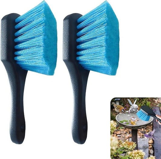 2 Pcs Bird Bath Brushes，Bathtub Cleaning Brush，Hummingbird Feeder Cleaning Brushes，Fountain Cleaner Safe for Birds and Cage，Concrete Bird Baths for Outdoors (Soft Brush with Big Brushing Surface)