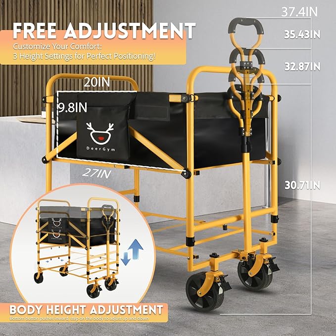 2-in-1 Dog Bathtub and Dog Stroller, Portable Dog Bath and Pet Stroller for Small and Medium Dogs (5-55 lbs) and Cats, Four-Wheel Bathing Cart with Brake