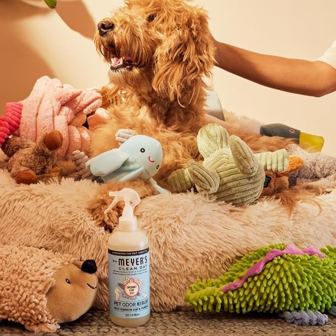 Mrs. MEYER'S Clean Day Pet Cleaning Kit, includes Pet Stain & Odor Fighter 28oz and Odor Neutralizer 28oz, Coconut Leaf