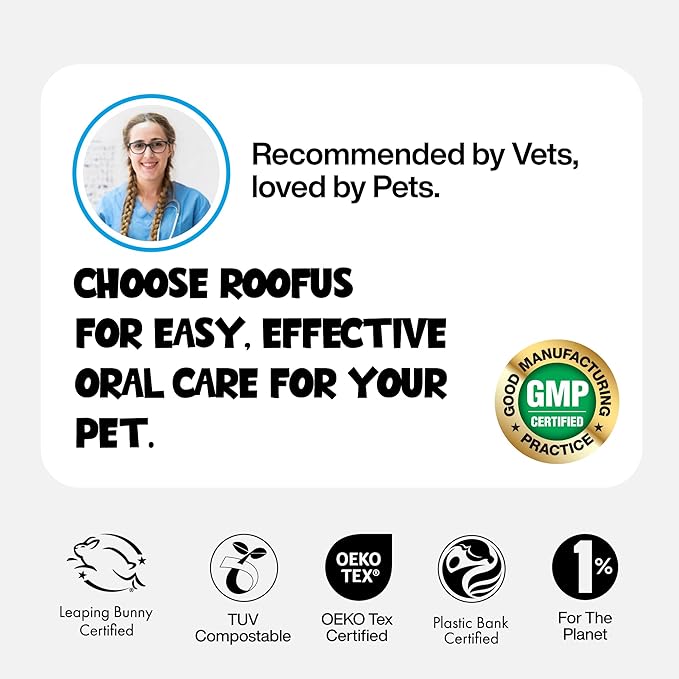 Dog Teeth Cleaning Wipes 60 Packs - Dental Wipes to Reduce Plaque & Tartar for Dogs & Cats - Mint Pet Dental Wipes for Oral Freshness - Dog Tooth Brushing Kit Dental Wipes