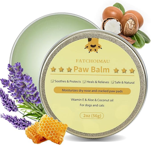 Natural Paw Balm for Dogs and Cats. Moisturizes Dry Nose & Cracked Paw Pads | Snout Soother, Moisturizer & Paw Protector | Lick Safe Dog Paw Balm & Cat Nose Balm 2oz(56g)