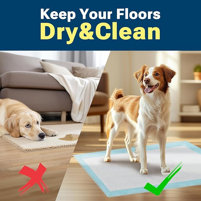 120 Count Super Absorbency Puppy Pads 22"x 22", Leakproof Quick Drying Dog Training Pee Pads, Puppy Pee Pads, Disposable Underpads Changing Pads for Baby, Puppy and Adults, 30 Count/Pack x 4 Packs