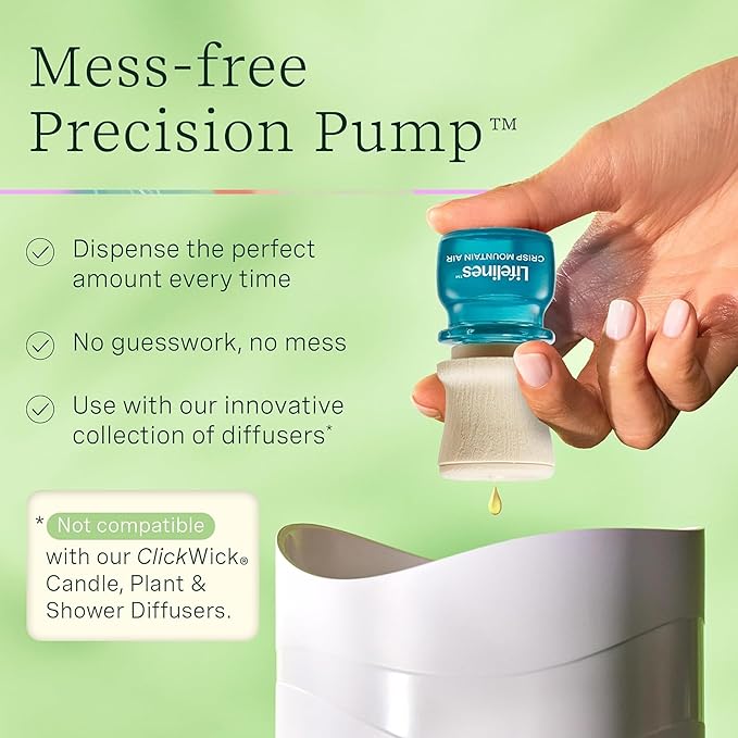 Lifelines Essential Oil Blends, 6-Pack Bright Botanicals Set - Blended Essential Oils with Precision Pump for Aromatherapy Diffusers - Long-Lasting Scented Fragrance - Focus, Calm & Energy Blends