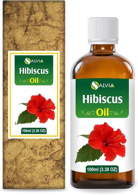Hibiscus Oil (Hibiscus Sabdariffa L) Therapeutic Essential Oil by Salvia Amber Bottle 100% Natural Uncut Undiluted Pure Cold Pressed Undiluted Aromatherapy Premium Oil (100 ML)