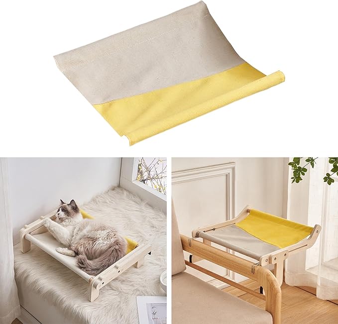 Cat Window Perch Replacement Cover Replacement Mat Mattress Comfortable Sleeping Rug Accessories for Furniture Pet Cot Lounge Chair Cage, Yellow