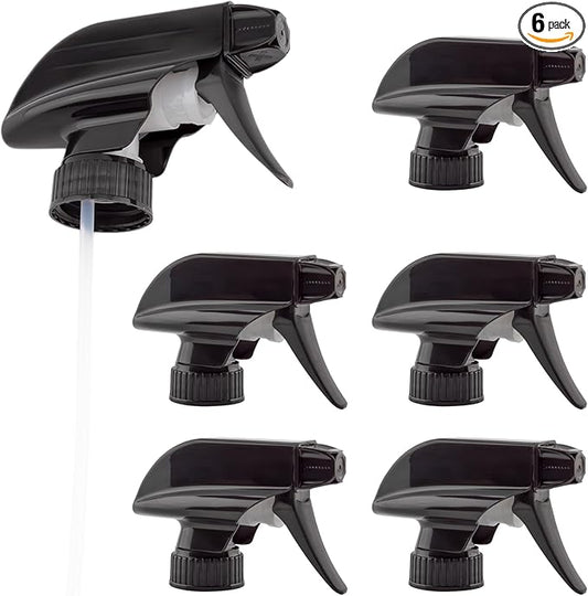 Cornucopia Brands 3-Setting Mist Spray & Stream Sprayer Replacement Parts (6-Pack); Fits Standard 8oz / 16oz Boston Round 28/400 Neck Bottles