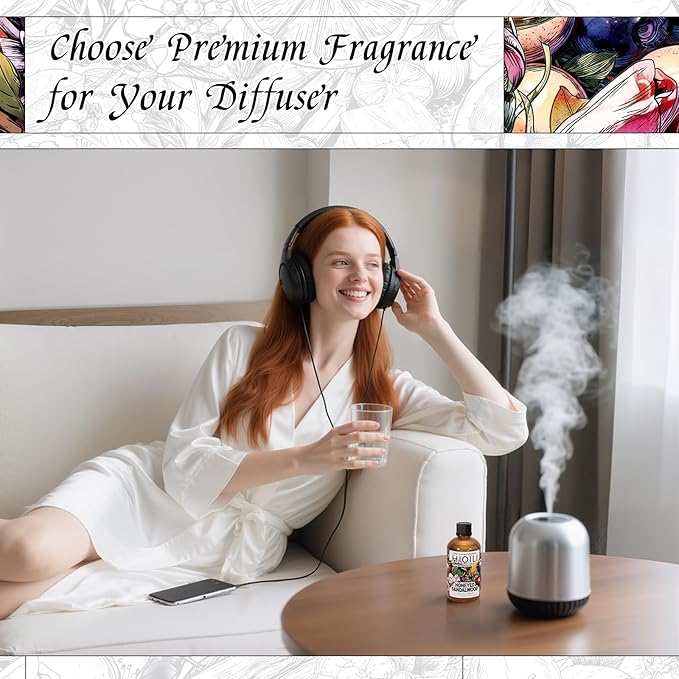 HIQILI Diffuser Oil for Humidifier & Reed Diffusers, Suitable for Home and Other Scenarios, Long Lasting Scent - Honeyed Sandalwood, 3.38 Fl Oz