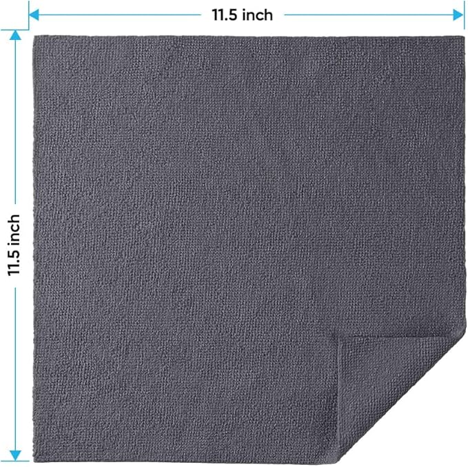 HOMEXCEL Microfiber Cleaning Cloths 20 Pack, Highly Absorbent, Lint & Scratch-Free Cleaning Rags for House Kitchen, Grey Microfiber Towels for Car 11.5 x 11.5 inch
