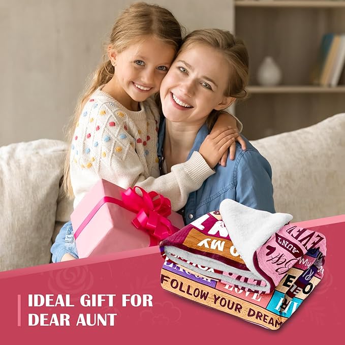 Aunt Gifts - Gifts for Aunt from Niece Nephew - Best Aunts Ever Gift - Great Aunts Gifts - Auntie Gift for Women - Christmas Valentines Day & Mothers Day Birthday - to My Aunt's Blanket 60"x80"
