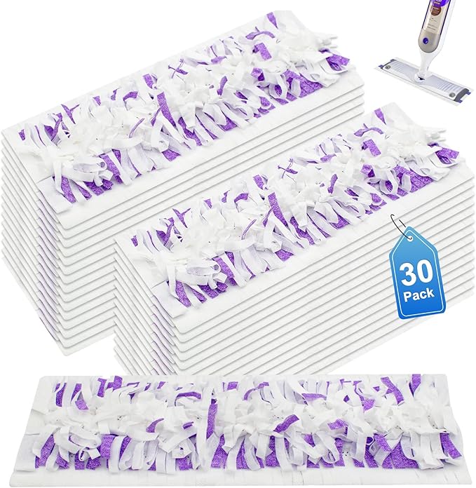 30 Pack Valuable Disposable Mopping Pad Refills Compatible with Swiffer PowerMop, Power Mop Refill Pads Replacements for Swiffer Power Mop Spray Mop Dry&Wet Pads Refills for Multi-Surface Floor Clean