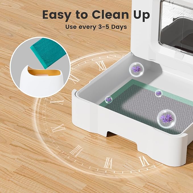 Cat Pads Refills for Litter Box, Lavender Scented 16.9"x11.4" Odor Control Cat Pee Pads with Activated Carbon for Breeze Litter System(20Counts/Green)