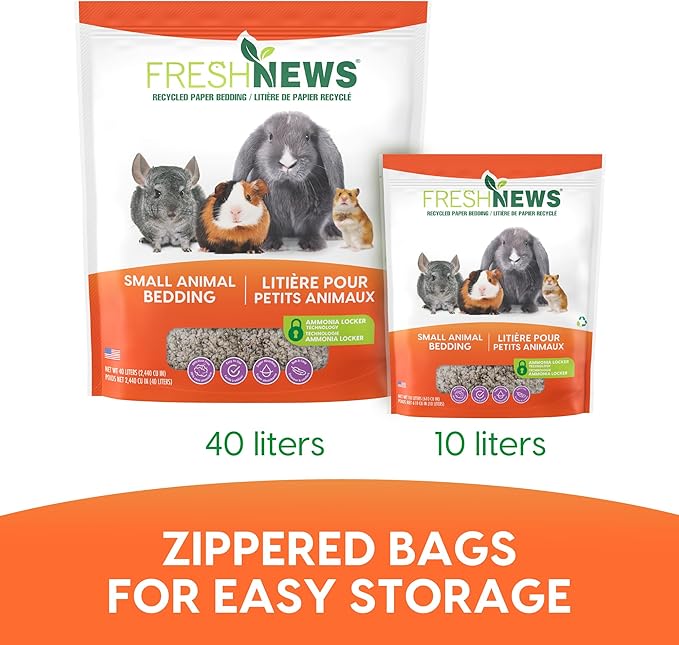 Fresh News Recycled Paper Bedding, Small Animal Bedding, 40 Liters, Packaging May Vary