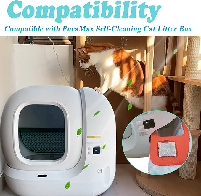 NewKe 12 PCS Odor Eliminator for PuraMax Self-Cleaning Cat Litter Box, Natural Activated Charcoal Refills, Cat Toilet Odor Control, Cat Litter Deodorizer Compatible with PETKIT Automatic Litter Box