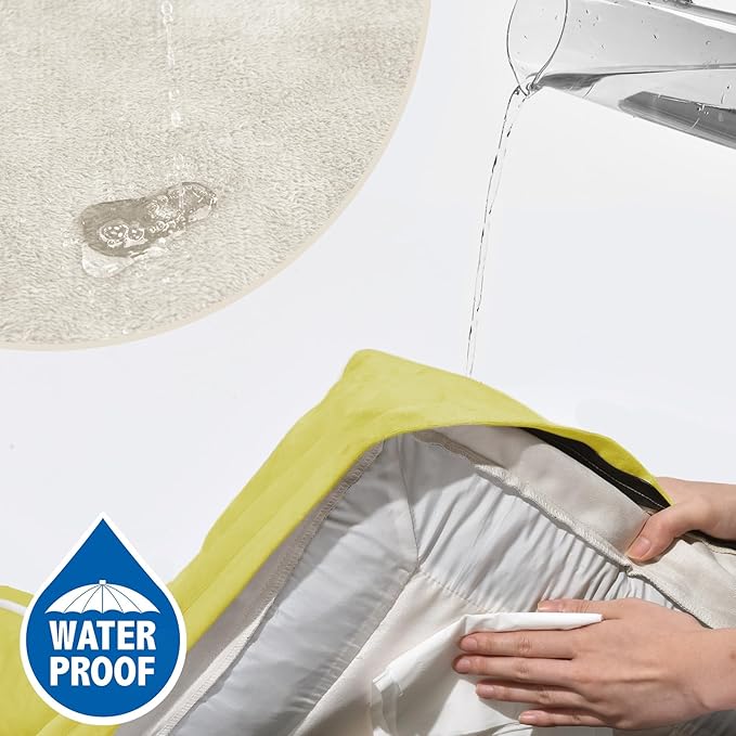 Comfort Expression Orthopedic Dog Bed for Extra Large Dogs 45x35 Inch, Waterproof Egg Crate Foam XL Pet Bed with Removable Bolsters, Dog Couch with Washable Cover & Non-Slip Bottom, Spicy Mustard