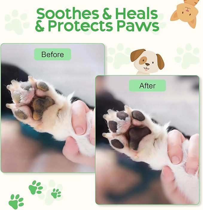 Dog Paw Balm & Nose Balm (2.1oz ), Lick-Safe | All-Natural Dog & Cat Paw Protector Soother with Organic Coconut Oil for dog Dry and Cracked Paws, Nose, Elbows for Hot Pavement & Winter Protection