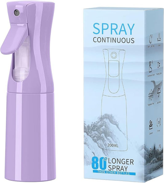 Hair Mister Spray Bottle，Spray Water Bottle Fine Mist Refillable Plants（6.8OZ /200ML） Barber，Showering Pets, Plants, travel, Ironing and Cleaning ﻿ (Purple-1Pcs)