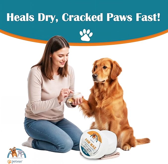 Dog Paw Balm & Paw Wax - Natural Lick-Safe Paw & Nose Moisturizer - Heals Dry, Cracked Pads & Nose - Snout Soothing Formula with Dead Sea Minerals, Shea Butter & Coconut Oil - 1.75 oz