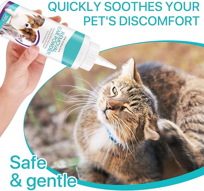 ALIVO Dog Ear Cleaner, Ear Cleaning Powder for Dogs & Cats Ear Infection, Pet Ear Powder Supports Dog Ear Infection Relief, Soothes Itchy Ears & Relieve Scratching, Dog Ear Care Cleaning Powder - 30g