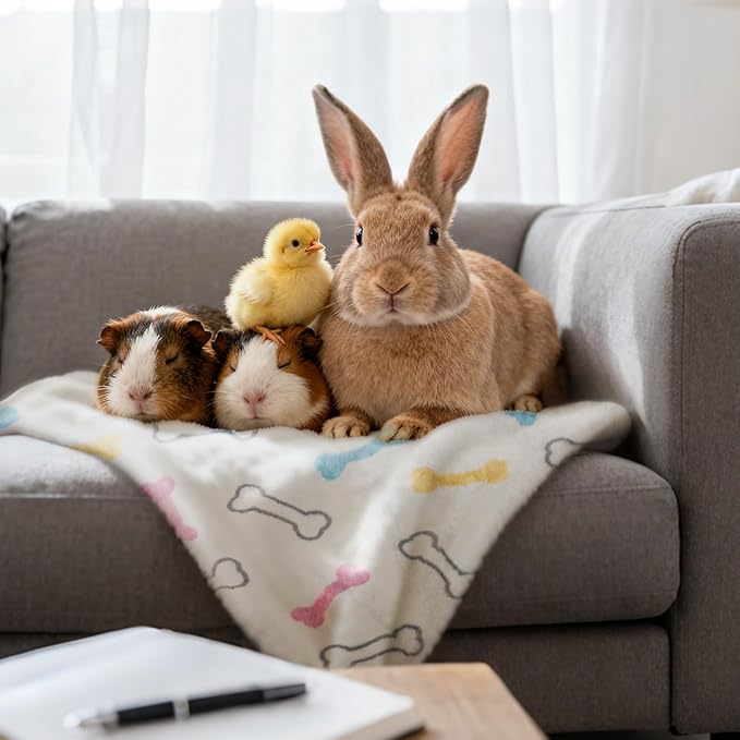 8 Pack Guinea Pig Cage Liner, Washable Guinea Pig Fleece Blankets Beding Accessories, Flannel Throw Warm Sleep Mat, Pet Pee Pads for Small Animal Hamster Rabbit Puppy Cat (Dark Color, 30x20 Inch)