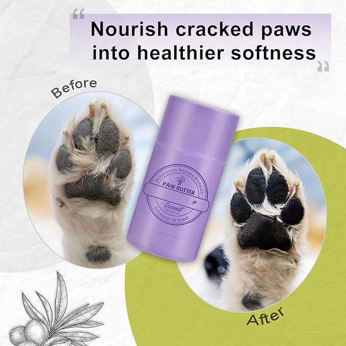 Dog Paw Balm 1 oz for Dog and Cat, Soothing Paw Balm, Lick-Safe, for Drying and Cracked Pads, Moisturizing and Healing Dry and Cracked Paw Balm, Improves Rough Paws(2 PCS)
