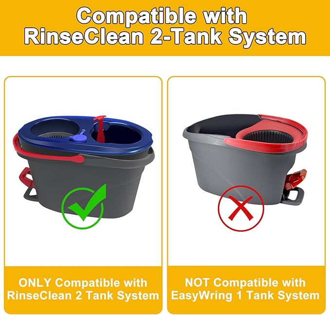 4Pack Mop Replacement Head for O Cedar RinseClean 2 Tank System,1 Pack Mop Replacement Base for O-Cedar,Spin Microfiber Mop Refills for Cleaning All Floors