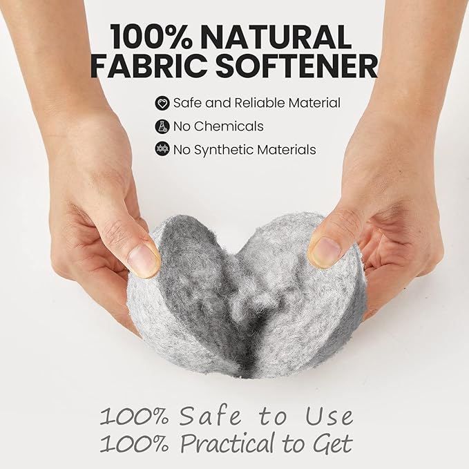 42 Pieces Wool Dryer Balls Set 40 Reusable Wool Balls with 2 Muslin Bags Laundry Balls Fabric Softener Ball Anti Wrinkle Anti Static Saving Energy and Time