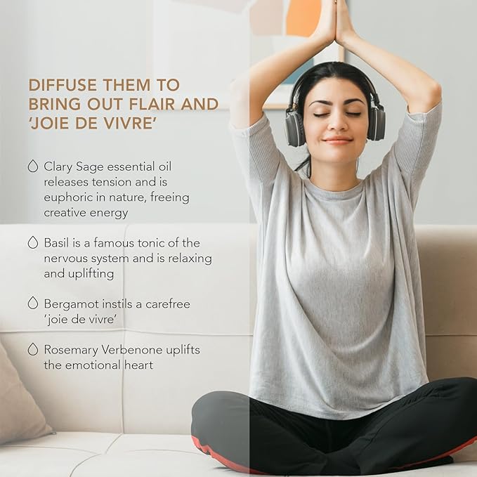 Inspire Essential Oil Kit – Clary Sage, Basil, Bergamot, and Rosemary Verbenone – Organic & Wildcrafted – ISO Certified – No Synthetic Fillers – Ethically Sourced