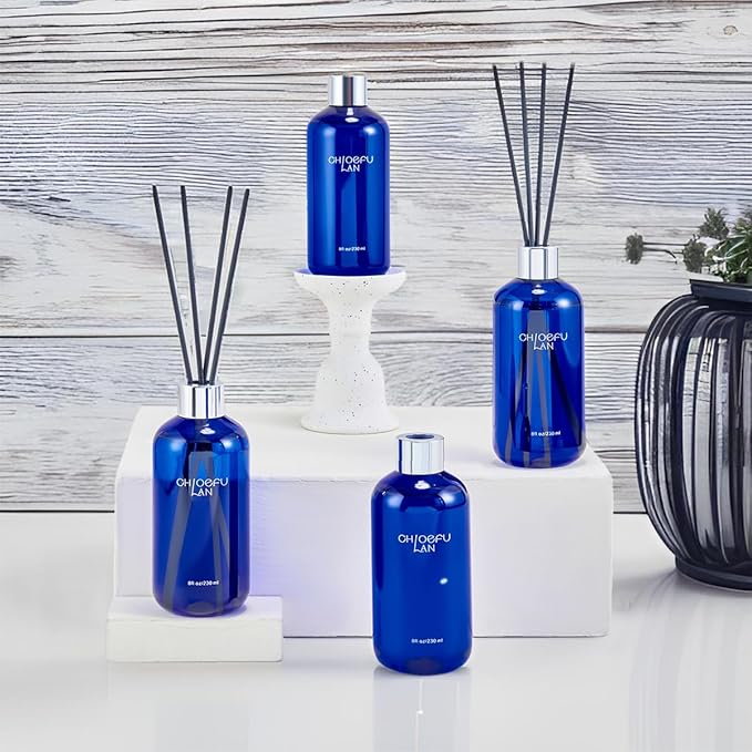 Chloefu Lan Balsam & Fir Reéd Diffuser, 8.1 oz Natural Essential Scented Oil with Diffuser Sticks,Air Fresheners for Home, Christmas Bathroom Decor