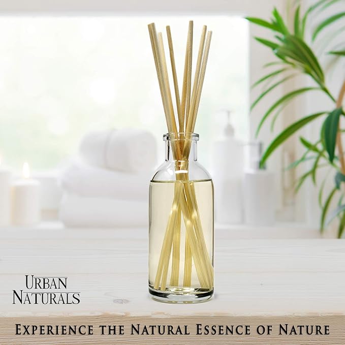 Urban Naturals Crisp White Linen Reed Diffuser Gift Set | with Citrus, Ozone, Ylang-Ylang, Lilies & Sandalwood Scent Notes for a Fresh, Clean Cotton Smelling Home | Made in The USA – Great Deal!