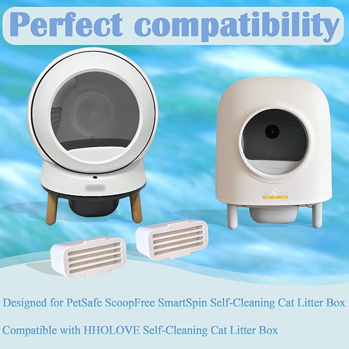 NewKe Deodorizer Compatible with HHOLOVE Self-Cleaning Cat Litter Box, Odor Control for PetSafe ScoopFree SmartSpin Self-Cleaning Cat Litter Box, Cat Toilet Deodorizer, Keep Home Fresh(2 Pack)
