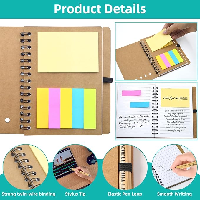 240 Pcs Employee Appreciation Gifts Bulk - 120 Sets of Inspirational Spiral Notebooks with Motivational Pens, Thank You Gifts for Staff, Coworkers,Teacher, Housekeeping, Team, Nurse, Office & School