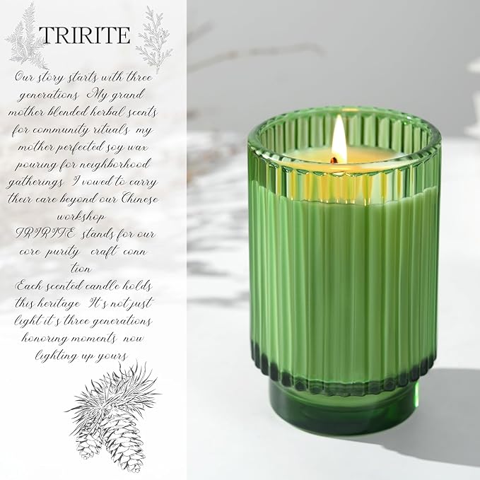 Balsam Cedar Scented Candles for Christmas Decor, Soy Candle for Home Gifts, 70 Hours Burning Fir Jar Candle in Glass, Ideal for Holiday Relaxing Ambience