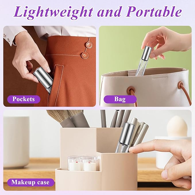 9 ML Empty Perfume Bottles, 12 Pcs Mini Glass Refillable Perfume Atomizer, Leak-proof Fragrance Bottles with Fine Mist Sprayer, Portable Perfume Bottle, Perfume Atomizer for Men and Women