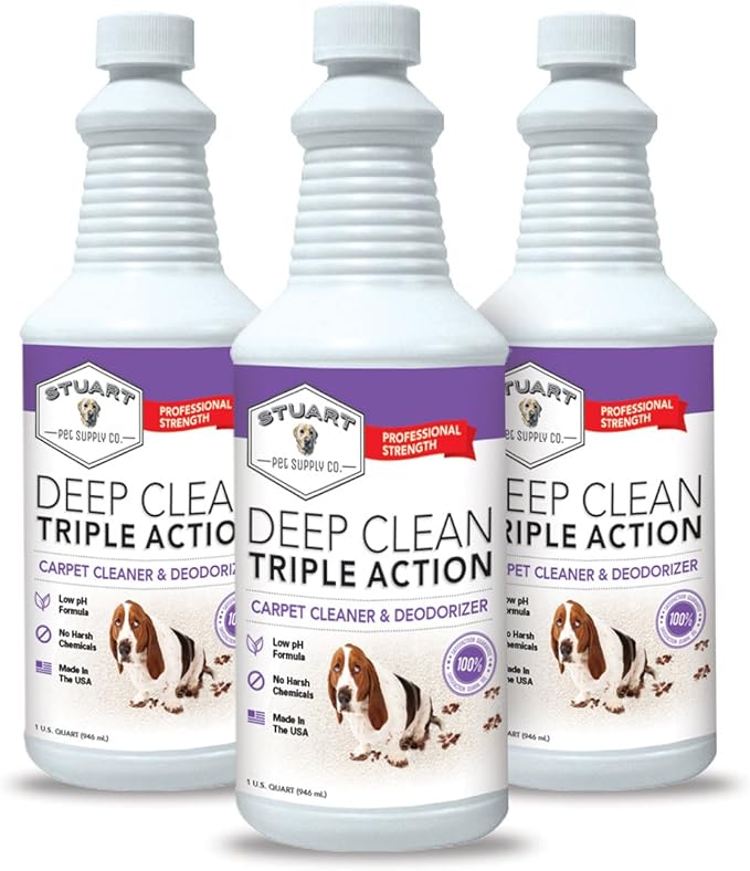 Professional Strength Deep Clean (Gal.) 3X Carpet Cleaner Solution & Deodorizer, Concentrated Encapsulating Carpet Shampoo, Pet Odor & Dirty Carpet Cleaning Solution 128 fl oz.