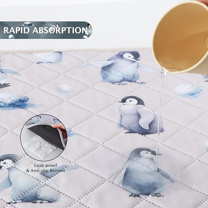 IEUUMLER Washable Pee Pads for Dogs, 1 Pack Reusable Waterproof Puppy Pads, Non-Slip Super Absorbent Dog Training Pad for Playpen Crate Bed EU012